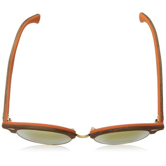 Ray-Ban CLUBROUND WOOD 0RB4246M Gradient Brown/Mirror Pink One Size 51-19-145 - Picture 3 of 7
